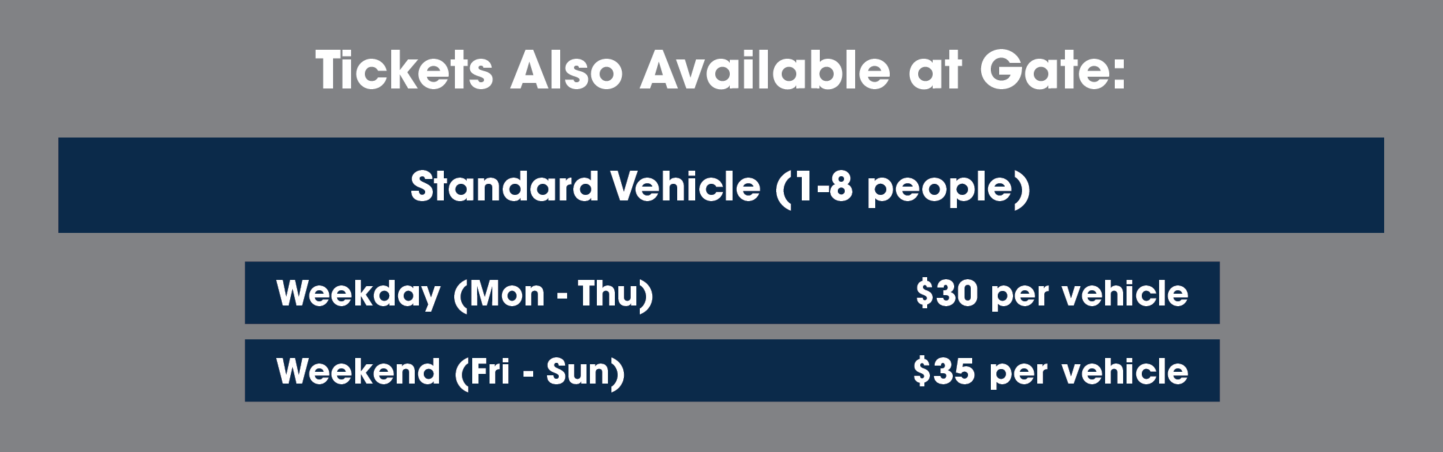 Gate Price Ticket Graphic